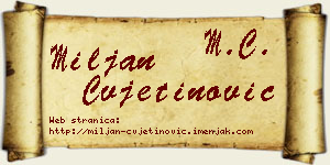Miljan Cvjetinović vizit kartica
